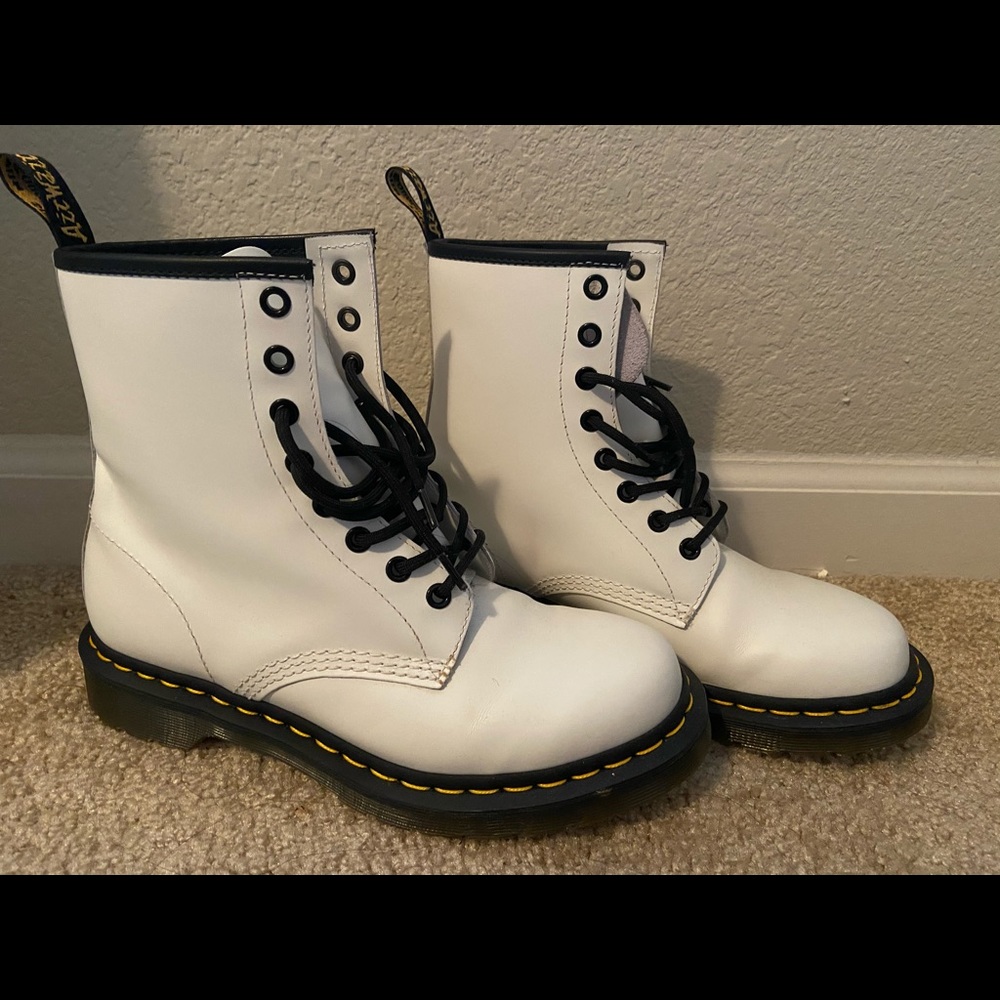 White Dr. Martens 1460 8-Eye Boot